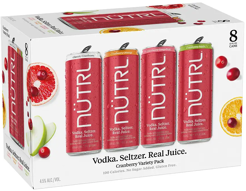 Nütrl Cranberry Vodka Seltzer Variety Pack 8 pack 12 oz.