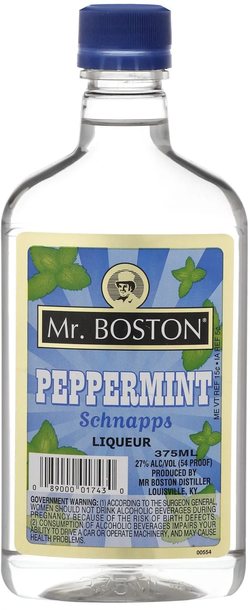 Mr. Boston Peppermint Schnapps 375ml Plastic Bottle