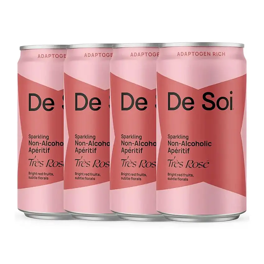 De Soi Très Rosé Sparkling Non-Alcoholic Apertif 4 pack 8 oz. Can
