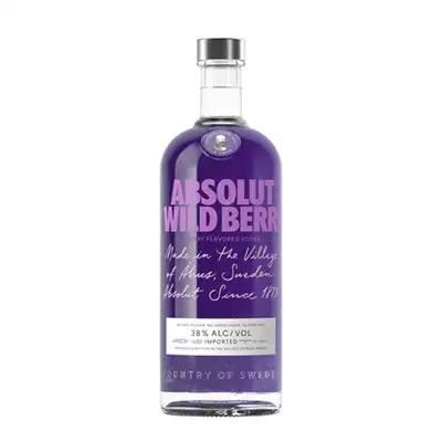 Absolut Berry Flavored Vodka Wild Berri 76 1L - 1l Bottle