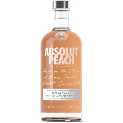 Absolut Peach Flavored Vodka 76 750ML - 750ml Bottle