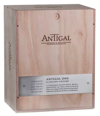 Antigal Malbec One La Dolores Vineyard Tupungato 2019 Wood Box 750ML - 750ml Bottle