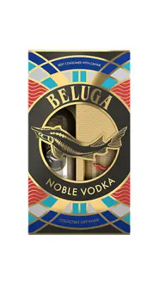 Beluga Vodka Noble Export 80 W/ Rock Glass 750ML - 750ml Bottle