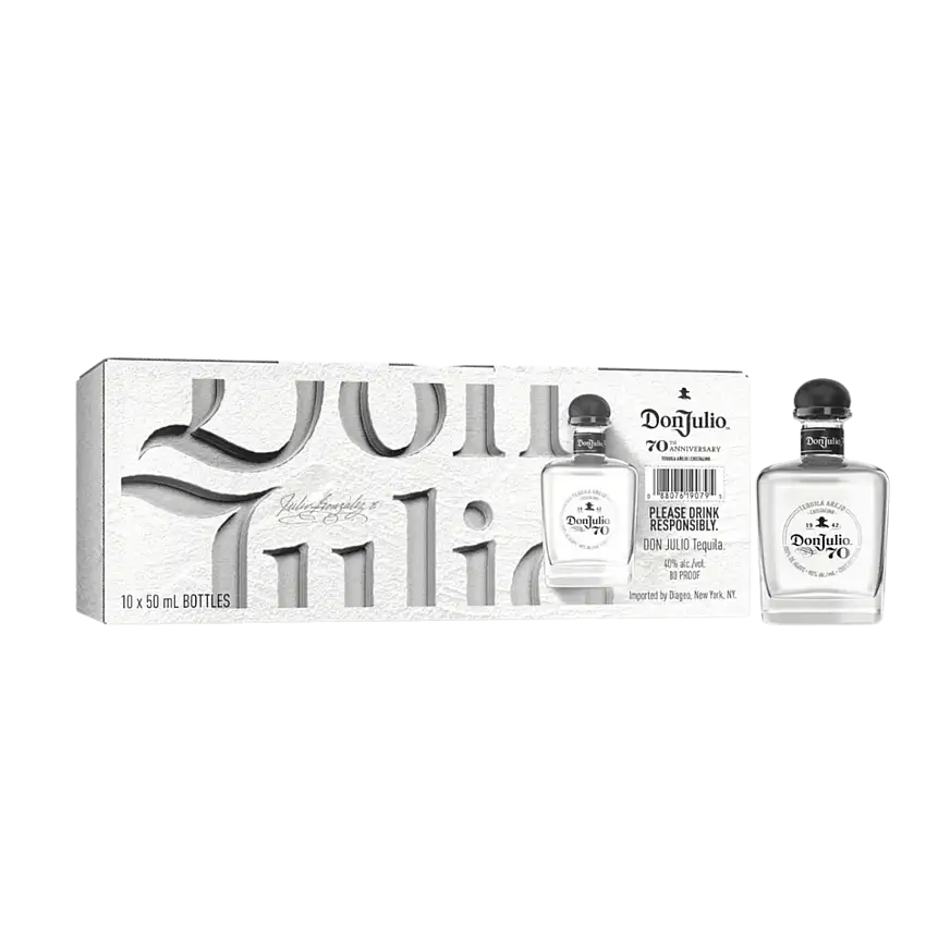 Don Julio 70 Cristalino Añejo Tequila – 10 x 50ml Mini Bottles