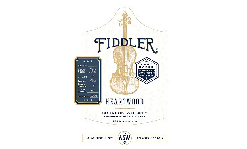 Fiddler Whiskey (ASW Distillery) Fiddler Georgia Heartwood Bourbon Whiskey - 750ml Bottle