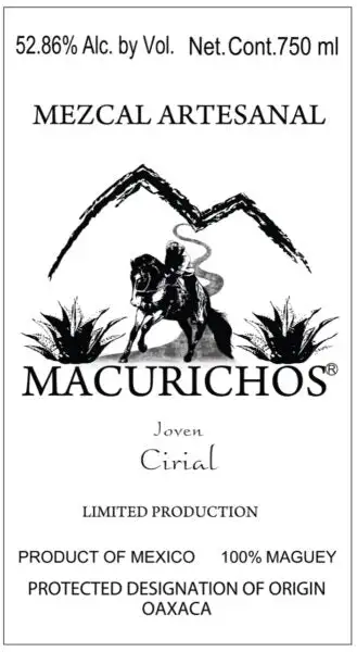 Mezcal Macurichos Mezcal, Cirial Artesanal - 750ml Bottle