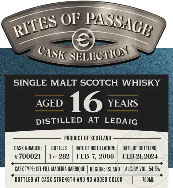 Rites of Passage Single Malt Scotch Whisky, 'Ledaig 16 Year' - 750ml Bottle