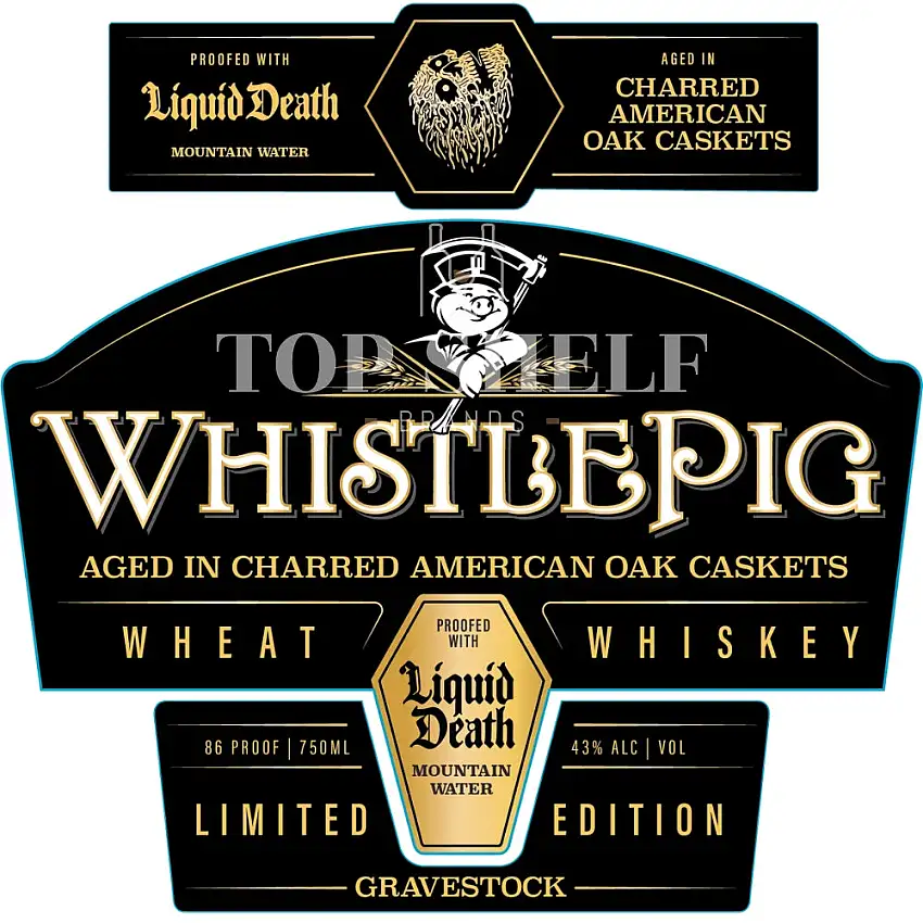 WhistlePig X Liquid Death Gravestock Wheat Whiskey - Single 750ml Bottle
